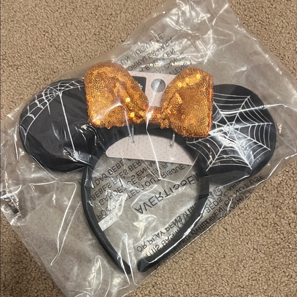 Primark Black and Orange Sequin Bow Headband